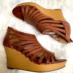 Self Esteem Cage Wedge Sandal